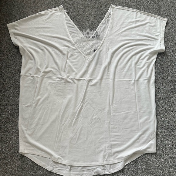 White Tee with Lace - Picture 2 of 2